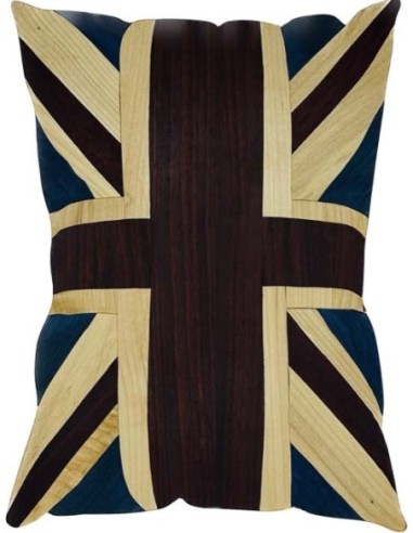 UK flag cutting board made with Sycamore, Padouk and blue recomposed wood